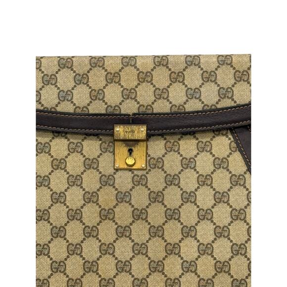 GUCCI Authentic Vintage Canvas Leather Trim Business Portfolio Attache Case - Picture 2 of 16